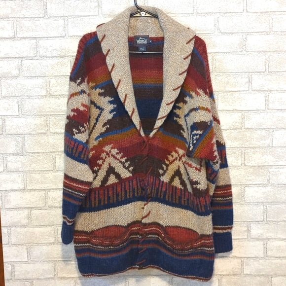 Woolrich Sweaters - Vintage Woolrich Southwestern Handknit Wool Sweater Cardigan